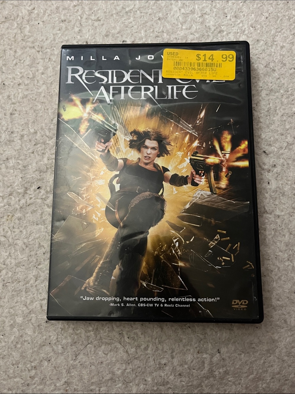 Resident Evil: Afterlife DVD - Black & Gold Cover